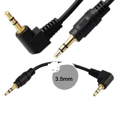 10x Short 3.5mm Male To Male 90 Degree Right Angled Car iPod MP3 Aux Audio Cable