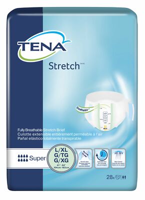 TENA Stretch Super Brief Large/X-Large 41'' - 64'' Heavy Absorb - 28/Pack