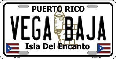 Vega Baja Puerto Rico Metal Novelty License Plate Tag LP2883