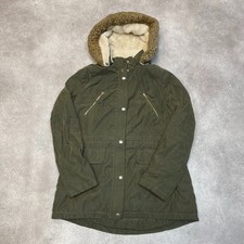 Nautica Rain Jacket Womens Y2k Full Zip Sailing Outdoor Parka Coat Green Large