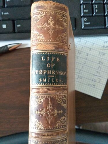 Antique Book 1868 Leather The Life Of George Stephenson Smiles Railroad Engnieer - Picture 2 of 8