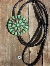NATIVE AMERICAN NAVAJO GASPIETE & STERLING CLUSTER BOLO JULIANA WILLIAMS