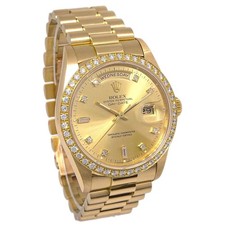 Rolex Oyster Perpetual President Day-Date Automatic Watch Yellow Gold with Diamo