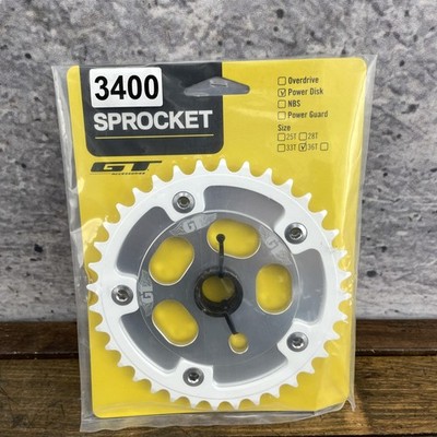 GT BMX Power Disk Sprocket 36T 6061 Alloy White Chainring 19/22mm