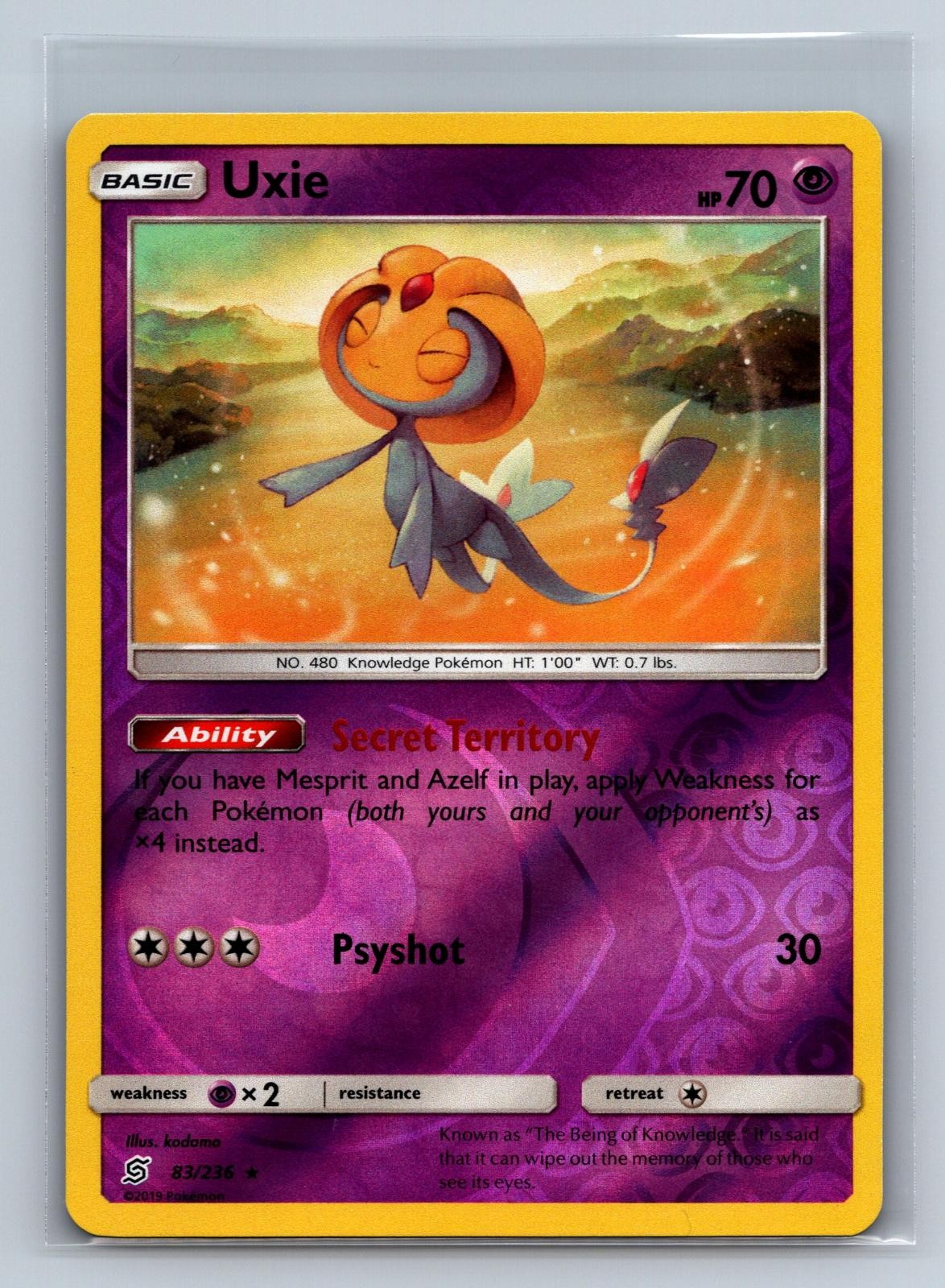 Uxie 83/236 Rare Unified Minds Pokemon Reverse Holo NM/M 701c-53