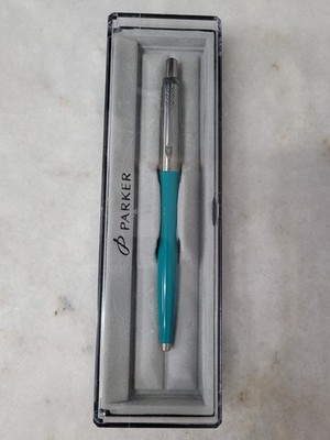 Parker Jotter Grey Green & Stainless Steel Ballpoint Pen NEW