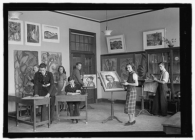 Anacostia High School Washington DC 1939 art class students paintings