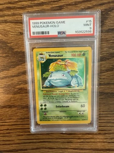 1999 Pokemon Game Base Set Unlimited Venusaur Holo Rare 15/102 #15 PSA 9 MINT