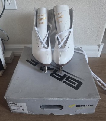 Graf Davos Gold Figure Skates Ice Skates White Women s US Size 5