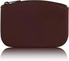 Genuine Leather Large Coin Purse for Women, Zipper Change Wallet for Men 5x3 USA