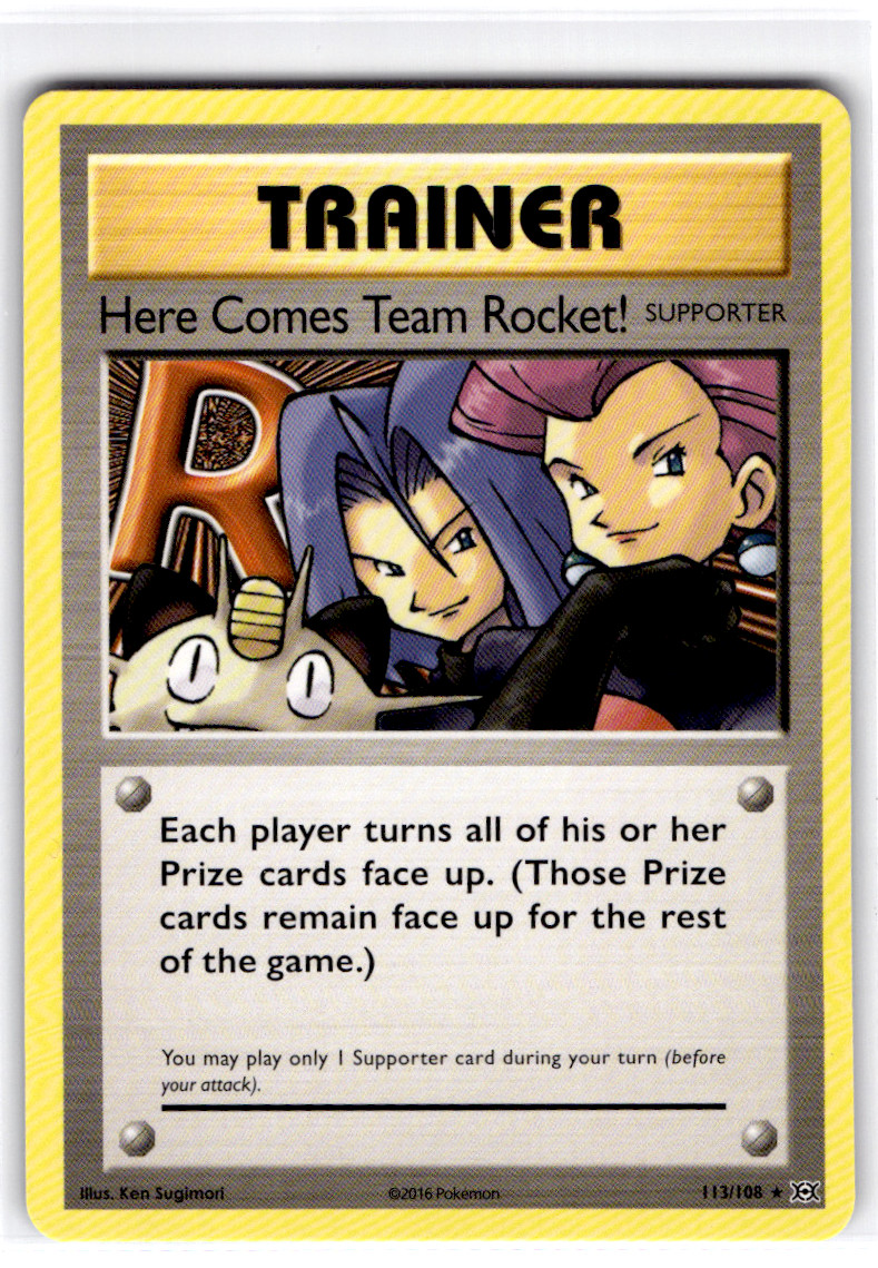 Here Comes Team Rocket! Secret Rare XY - Evolutions 113/108 NM