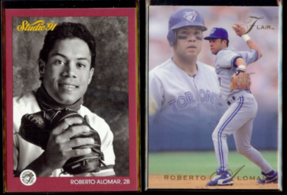ROBERTO ALOMAR 1991 Studio #131 + 1993 Flair #287.  BLUE JAYS
