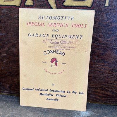 COXHEAD Garage Equipment Special Tools Reprint Catalogue 