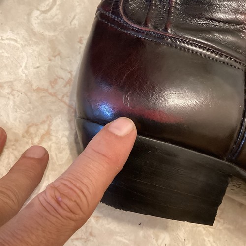 lucchese 10 1/2D Cowboy Boots Gavin Style Dark Brown USA New Sole-heel+cleaned - Picture 8 of 21