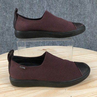 Ecco Soft 7 Shoes Youth 5 Slip On Gore-Tex Casual Comfort Low Top Flats Burgundy