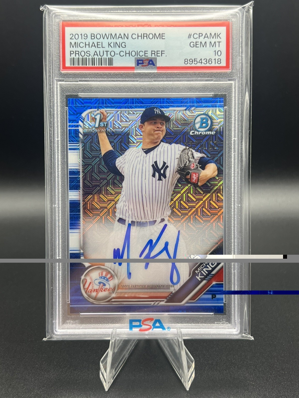 2019 Bowman Chrome Michael King 1st Auto Blue Choice Refractor /150