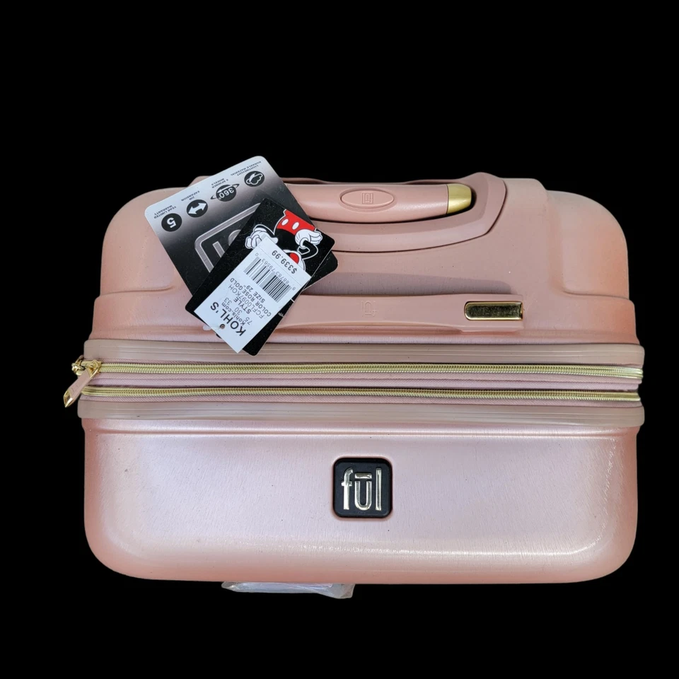 FUL 29" Disney Mickey Mouse Pink Luggage Carry On Spinner Suitcase NWT CRACKED! - Image 3 of 4