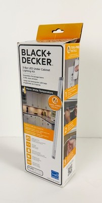 BLACK+DECKER LED Under Cabinet Lighting 3 (9in.) Bar Kit Easy to Install DIY