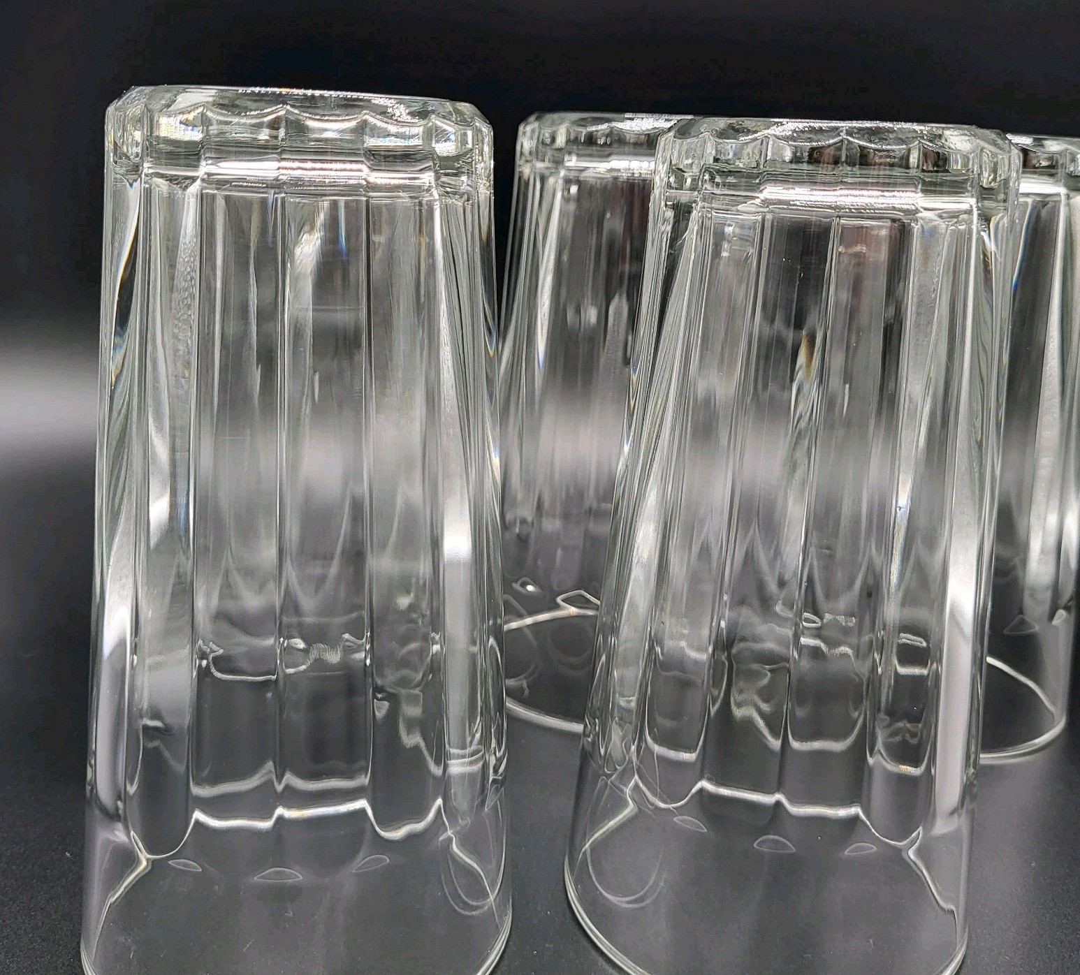 5 Libbey Duratuff Paneled Tumblers 18 Ounce Large Clear Ice Tea Drinking Glasses