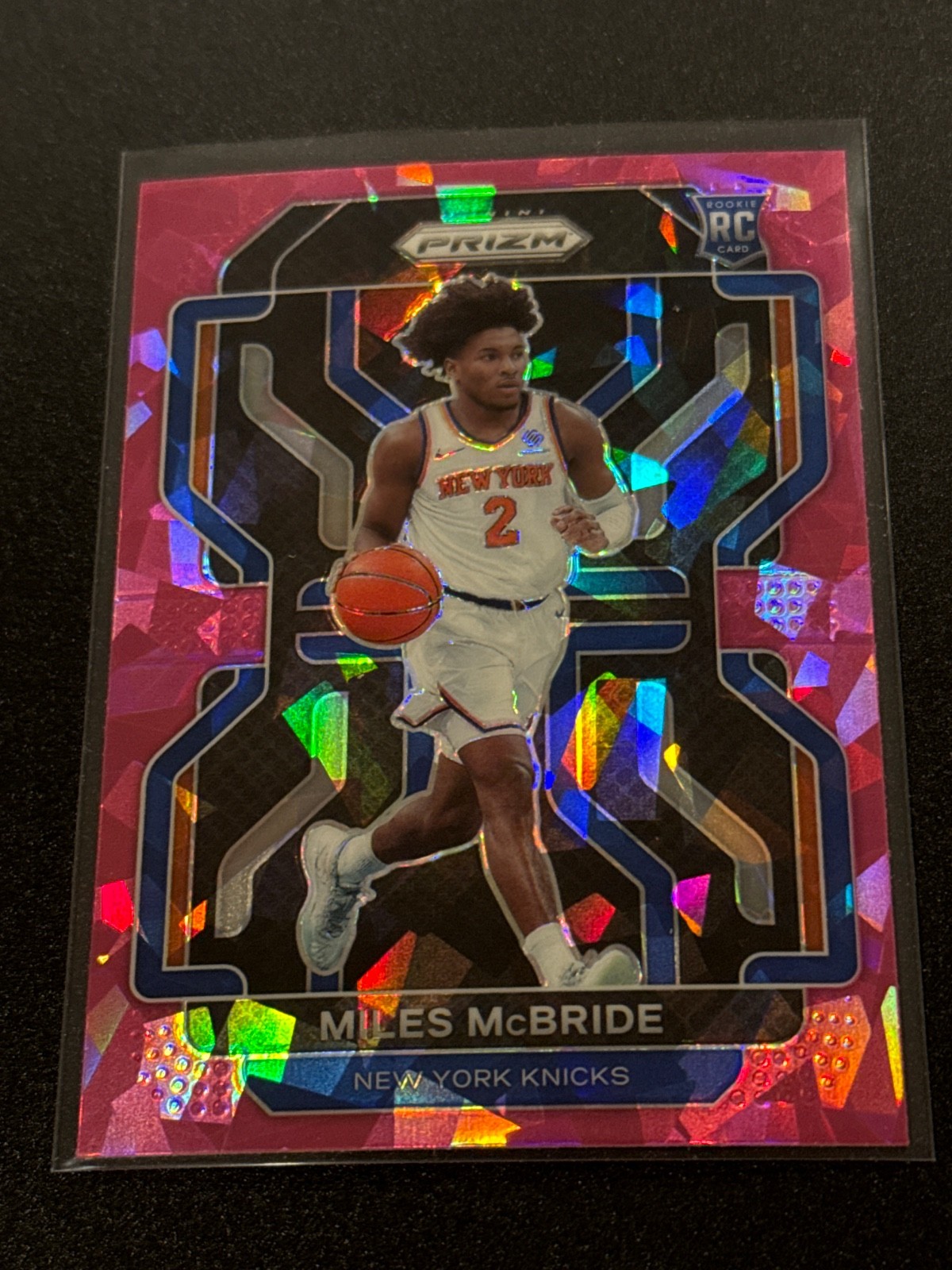 2021-22 Panini Prizm Miles McBride Pink Cracked Ice Parallel Rookie NM