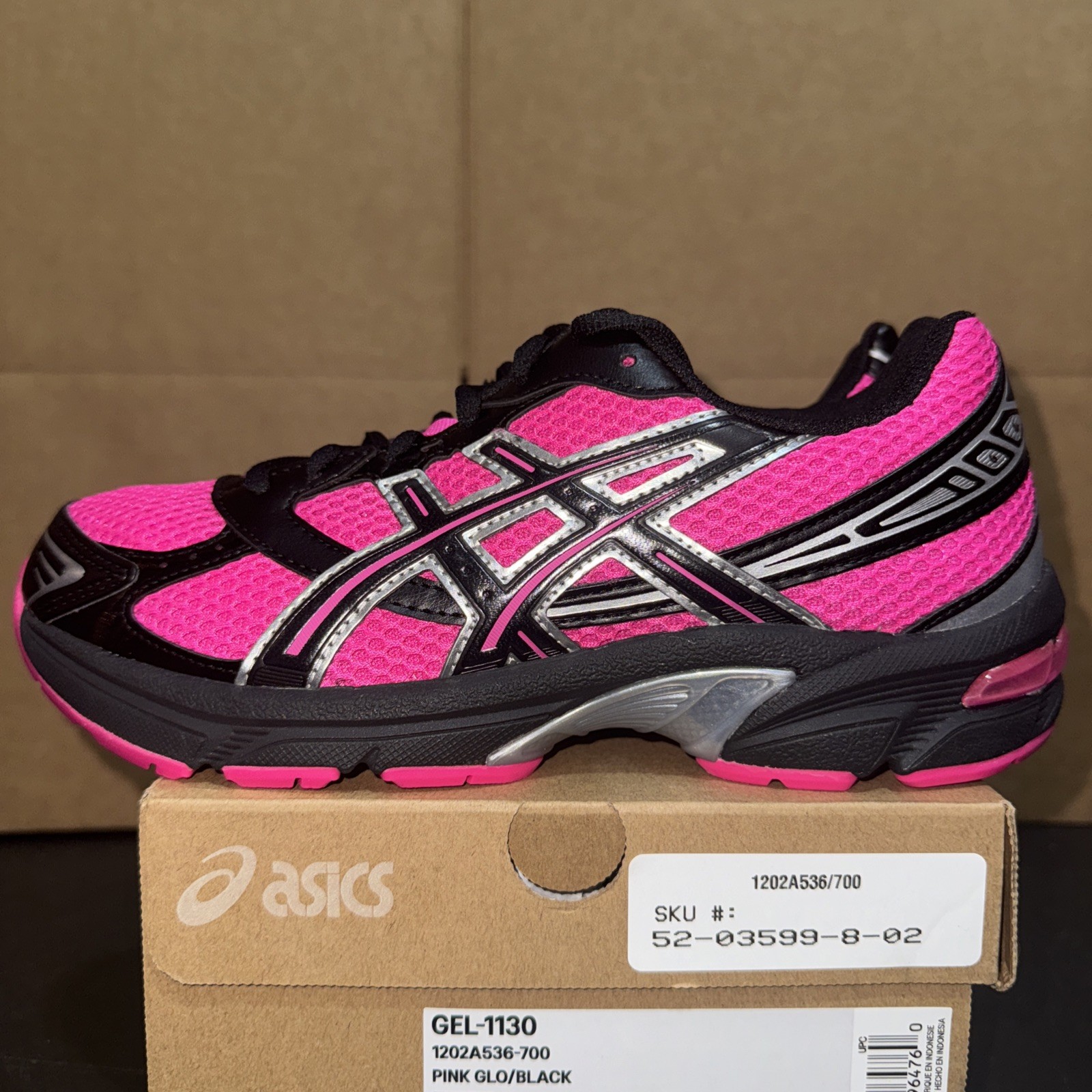 SAOLA ASICS Gel 1130 Nero Rosa 1202A536 700 Donna Taglia 6 9 5 Nuovo