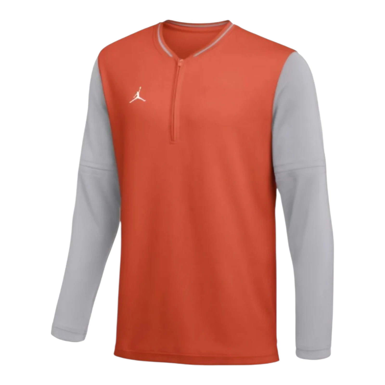 Nike Men's Dri-FIT 1/2 Zip Long Sleeve Pullover Top Shirt Orange / Grey Size M