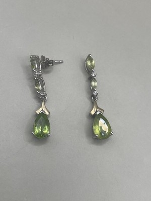 Sterling Silber 925 14K Gelbgold Diamanten Peridot Post Ohrhänger LESEN!