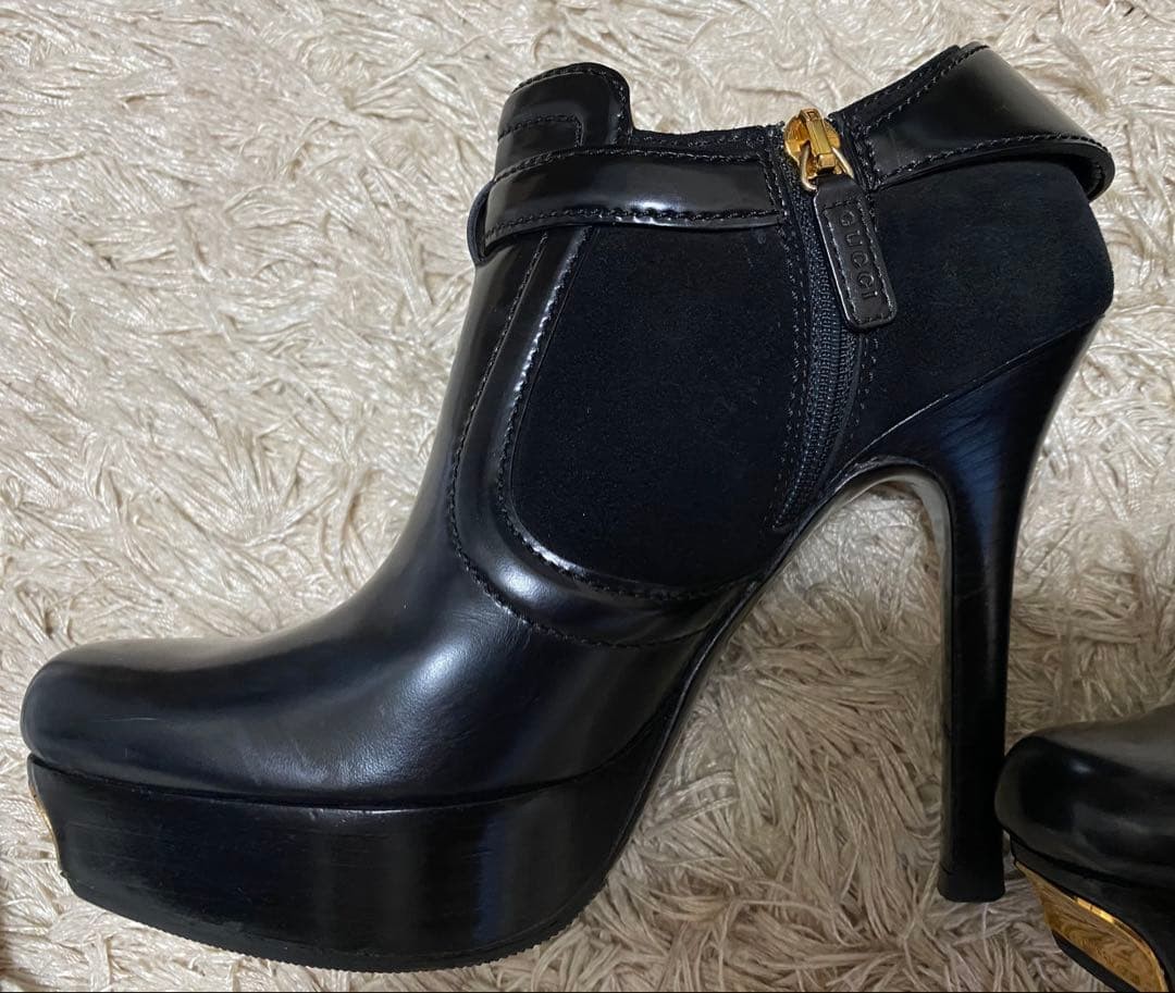 GUCCI Bootie Boots Shoes EU 35.5 US 5.5 Leather Black Authentic thumbnail 17