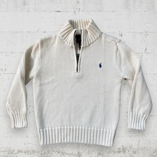 Polo Ralph Lauren Boys 4/4T Beige Tan Quarter Zip Pullover Sweater