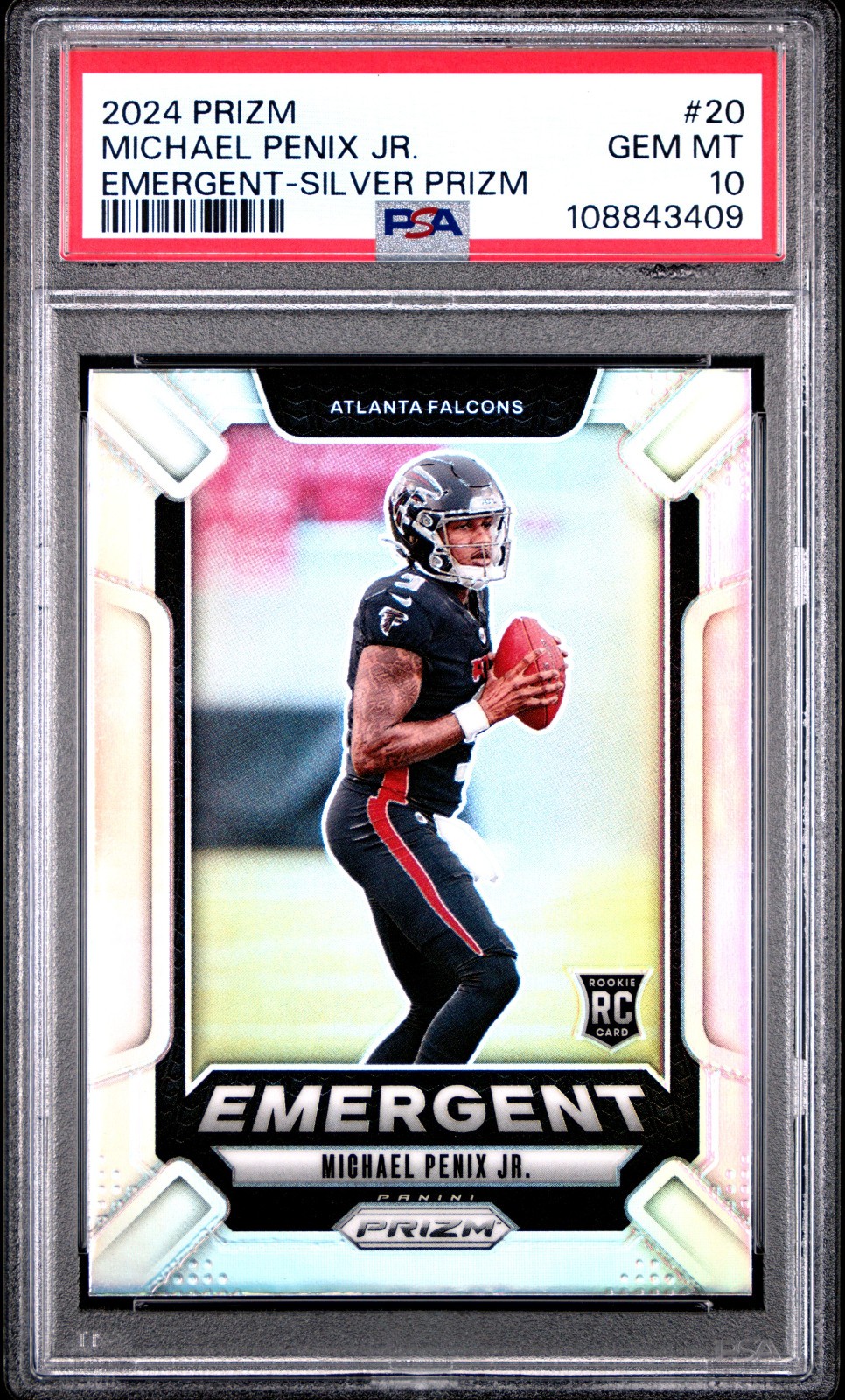 2024 Prizm #20 Michael Penix Jr Emergent SILVER RC PSA 10 *POP 8*