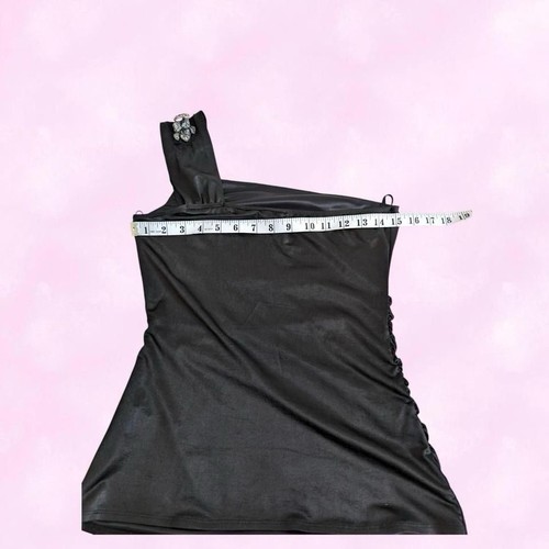 Jane Norman Black One Arm Camisole With Lace Embalmed Shoulder Y2k 2000s - Picture 7 of 8