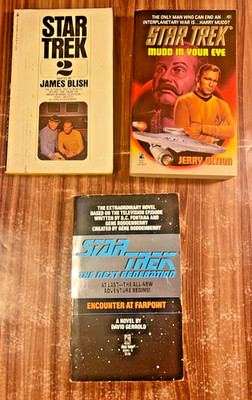 Star Trek Paperback Book Lot James Bish 1968 The Next Generation Sci-Fi Mudd