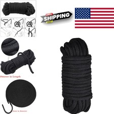 Soft Cotton BDSM Rope 32 Feet Long Black Ideal for Couples Restraints