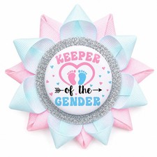 Gender Reveal Decorations Keeper of The Gender Pin Buttons