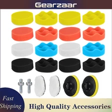 22X 3INCH Polishing Pads Sponge Woolen Waxing Buffing Pad Kits M10 Drill Adapter
