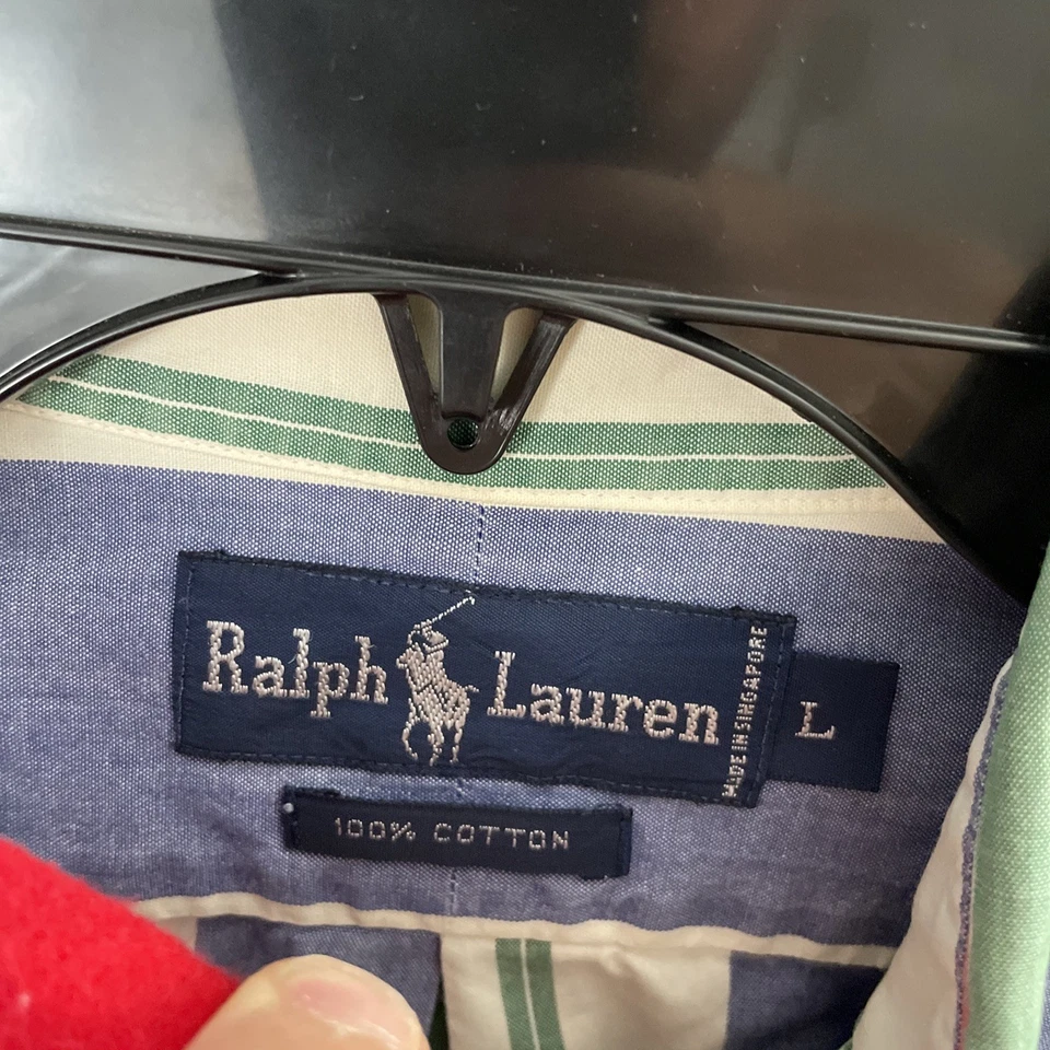 男式复古纽扣衬衫套装 5 多色几何 L 棉 70-90 年代领 — 第 4/4 张图片