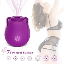 Rose Nipple Sucking Vibrator With 7Intense Suction G-spot Clit Sucker Stimulator
