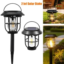LED Solar Garden Lights Motion Sensor Outdoor Landscape Pathway Hanging Lamp US