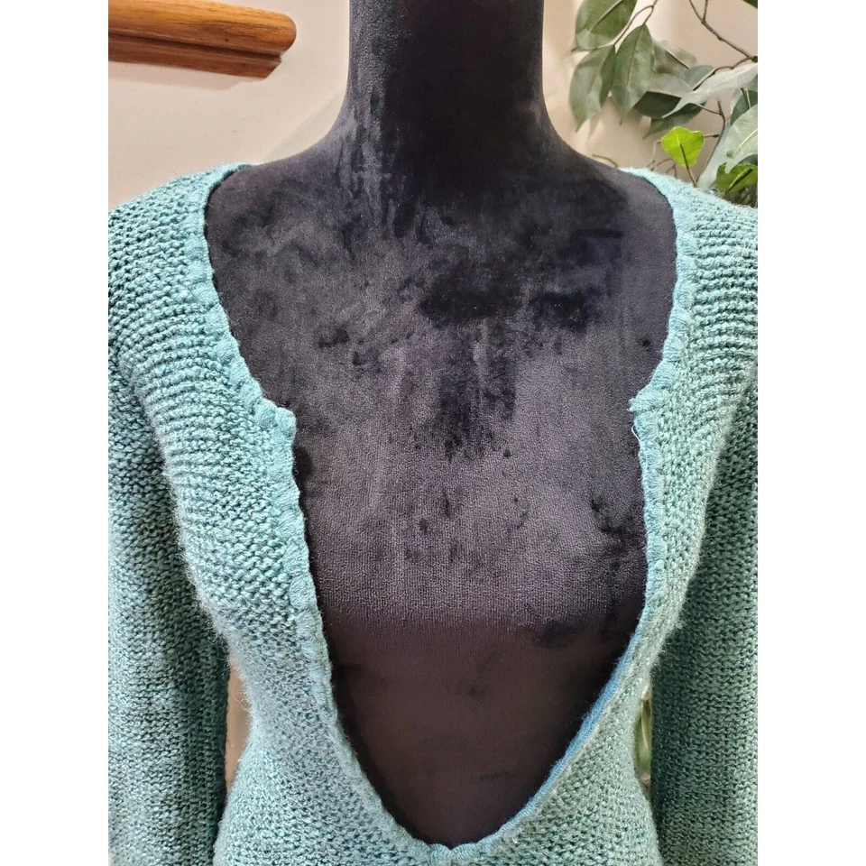 Suéter tejido manga larga cuello redondo acrílico azul American Rag para mujer XS Foto 2 de 4