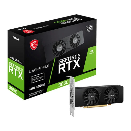 MSI NVIDIA GeForce RTX 3050 LP OC 6GB GDDR6 Ray-Tracing Graphics Card, 2304 Core