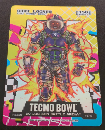 Bo Jackson Battle Arena Tecmo Bowl Curt Locker Fire 80\'s Rad SSP Curt Warner