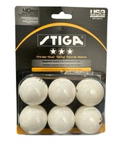 STIGA 3-Star Table Tennis Balls White 6-Pack