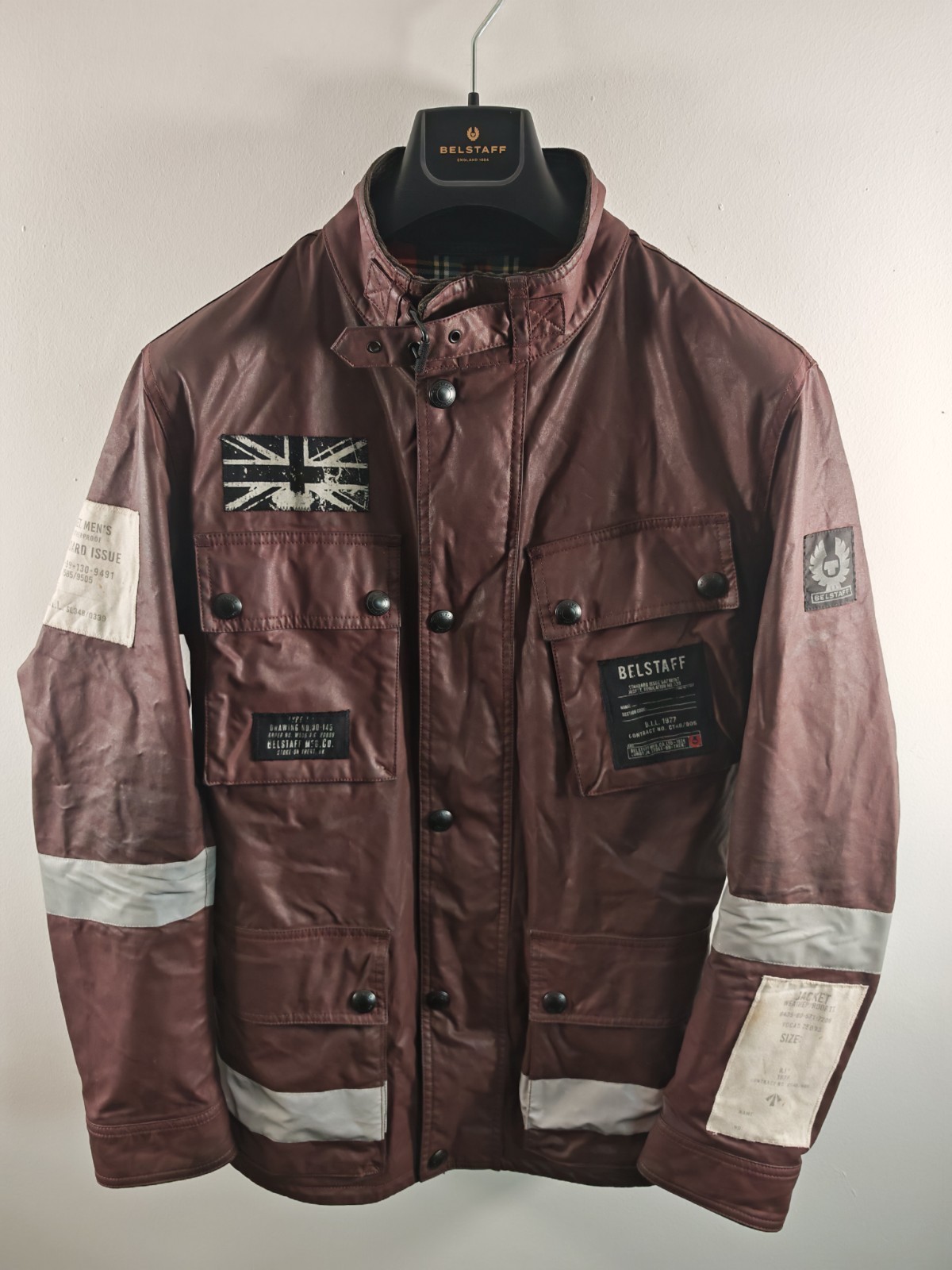 Belstaff Trialmaster 70th Anniversary Coated Cotton Jacket Rectory Red Mens IT50 image 2