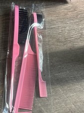 3 Pieces Hair Styling Comb Set Teasing Hair Brush Rat Tail Comb Edge Brush Pink