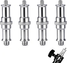 4 Pieces Standard 1/4 to 3/8 Inch Metal Male Convertor Threaded Screw Tripod Ada