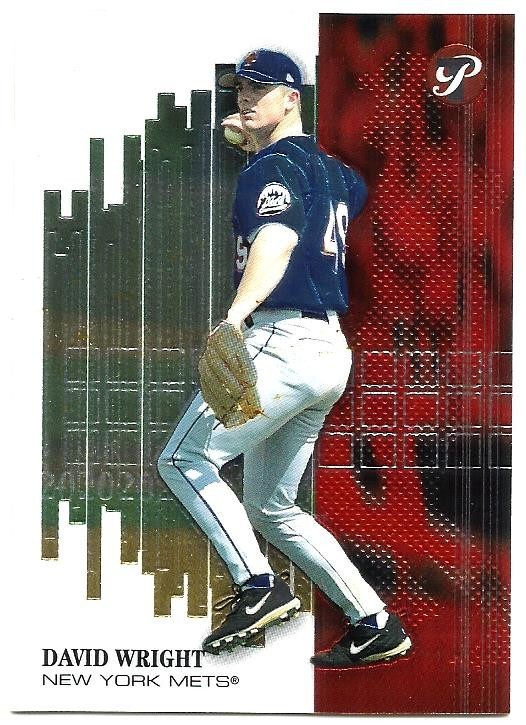 2002 TOPPS PRISTINE #167 - DAVID WRIGHT ROOKIE #'D 104/1999 - NEW YORK METS