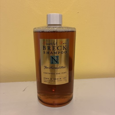 Vintage BRECK SHAMPOO Normal Hair  NOS GLASS BOTTLE FULL 16 Fl Oz Discontinued 
