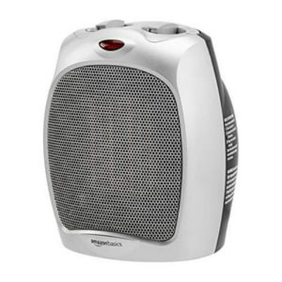 Amazon Basics Ceramic Space Heater, Portable Indoor Heating Solution, With Overh