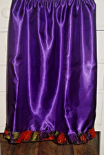 Purple Satin Half Slip Muted Glitter Trim 29"-49" Sissy-XXL 1X NEW