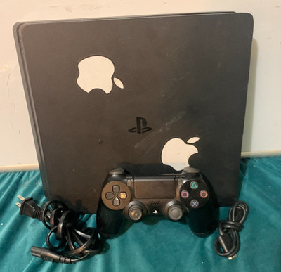 Sony PlayStation 4 Slim 1TB Black W/Controller & wires.